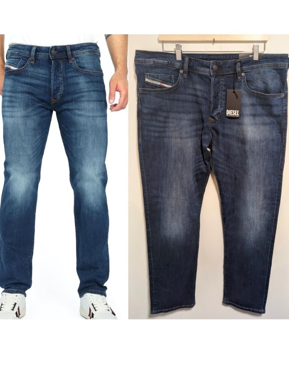 Diesel | Buster-X Tapered Leg Jeans In Dark Wash Blue